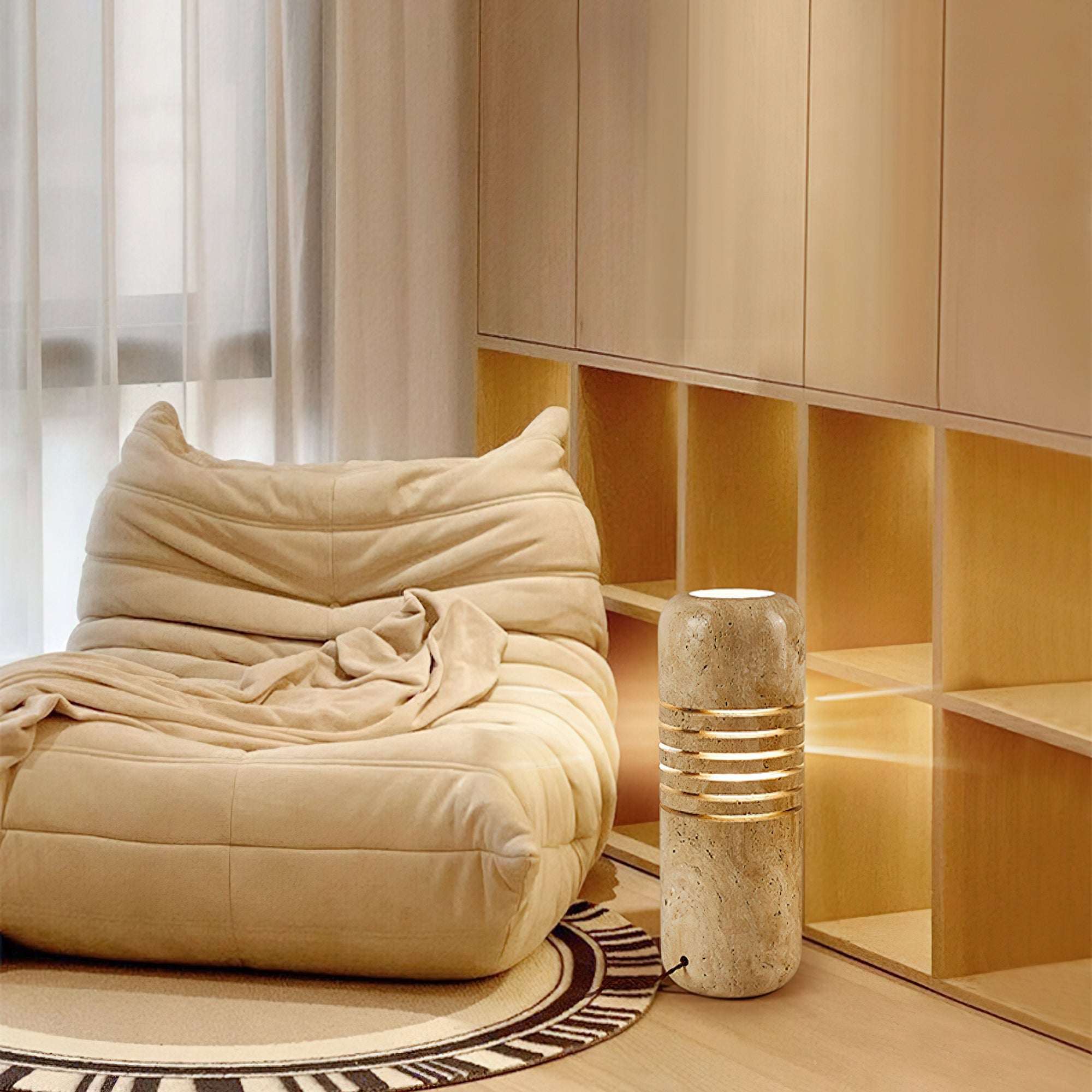 Antique Creative Yellow Travertine Floor Lamp